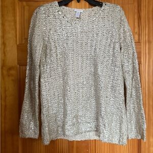 Chico's Metallic Knit Sweater
